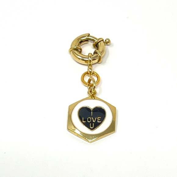 Anthropologie Jewelry - New Anthropologie x TOVA Enamel Love Heart Charm Gold